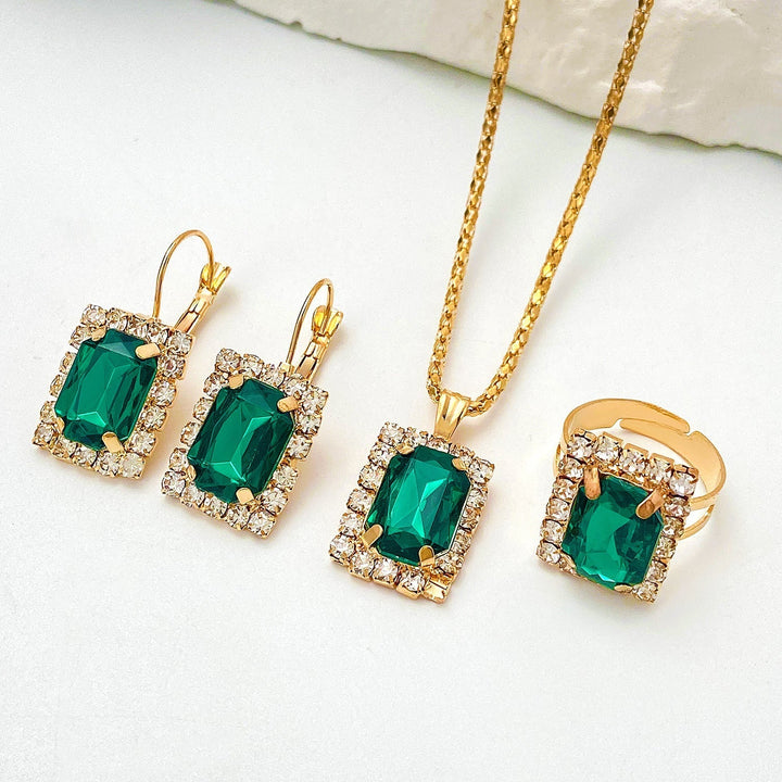 Sylvara Greenveil Jewellery Set | White Gold