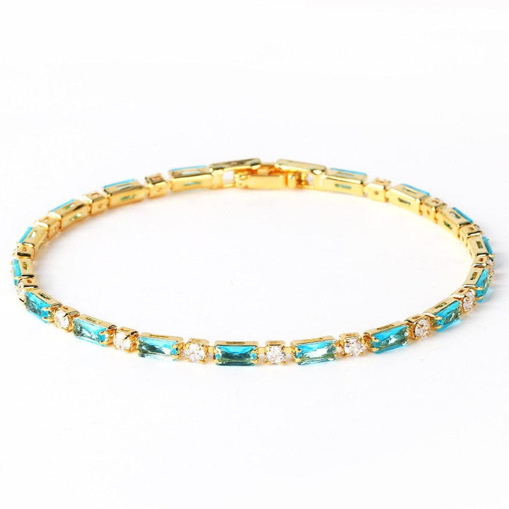 Bracelet en Zircon Doré et Turquoise