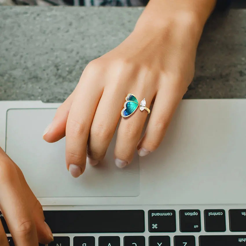 Bague Papillon Bleu Rêves