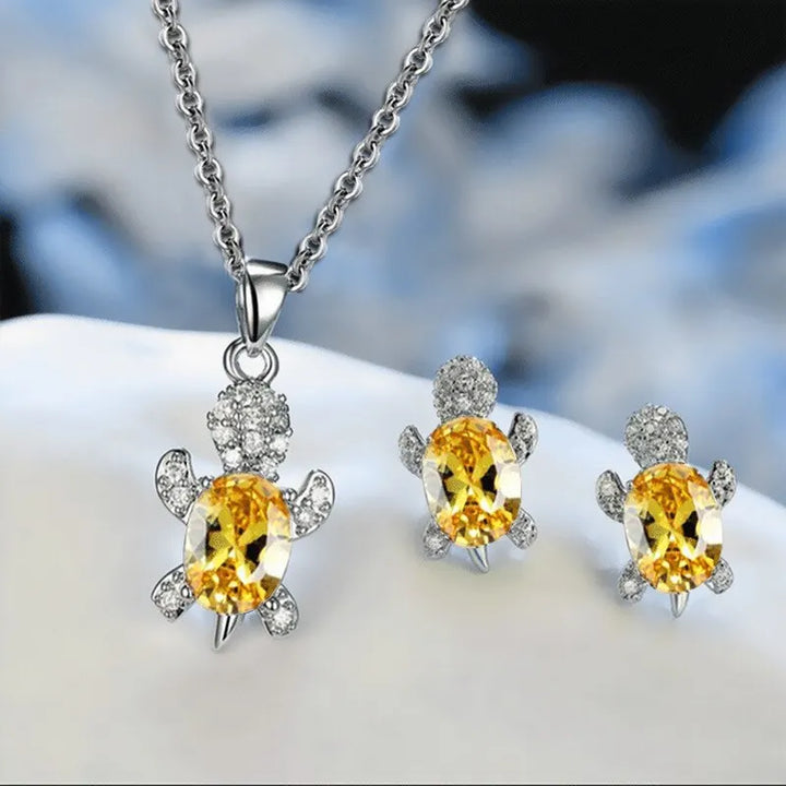 Collier Magnifique en Forme de Tortue de Mer avec Boucles d&