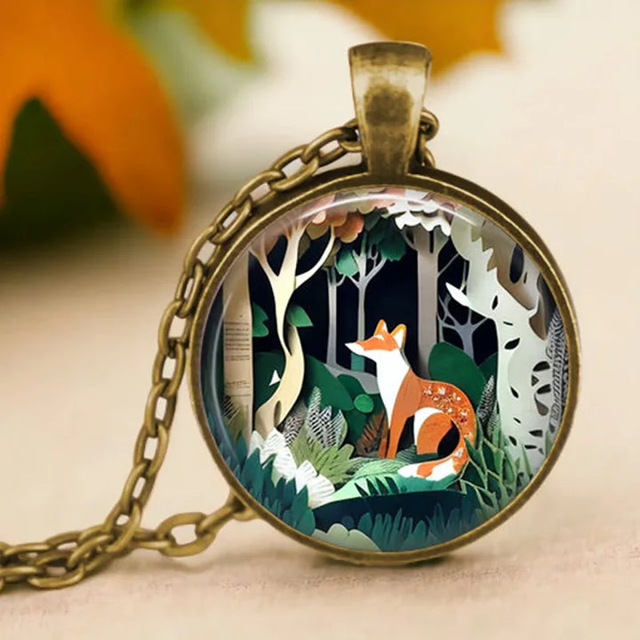 Collier Pendentif en Verre Inspiration Animale
