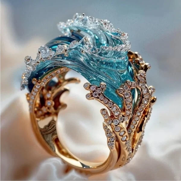Bague de fiançailles classique Océan
