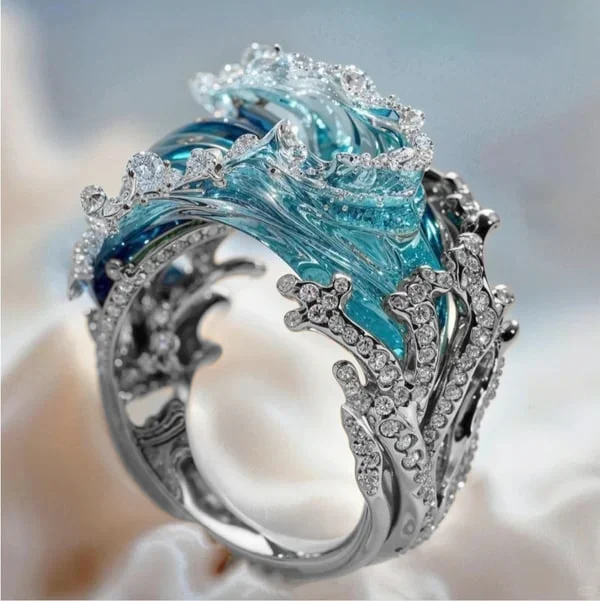Bague de fiançailles classique Océan