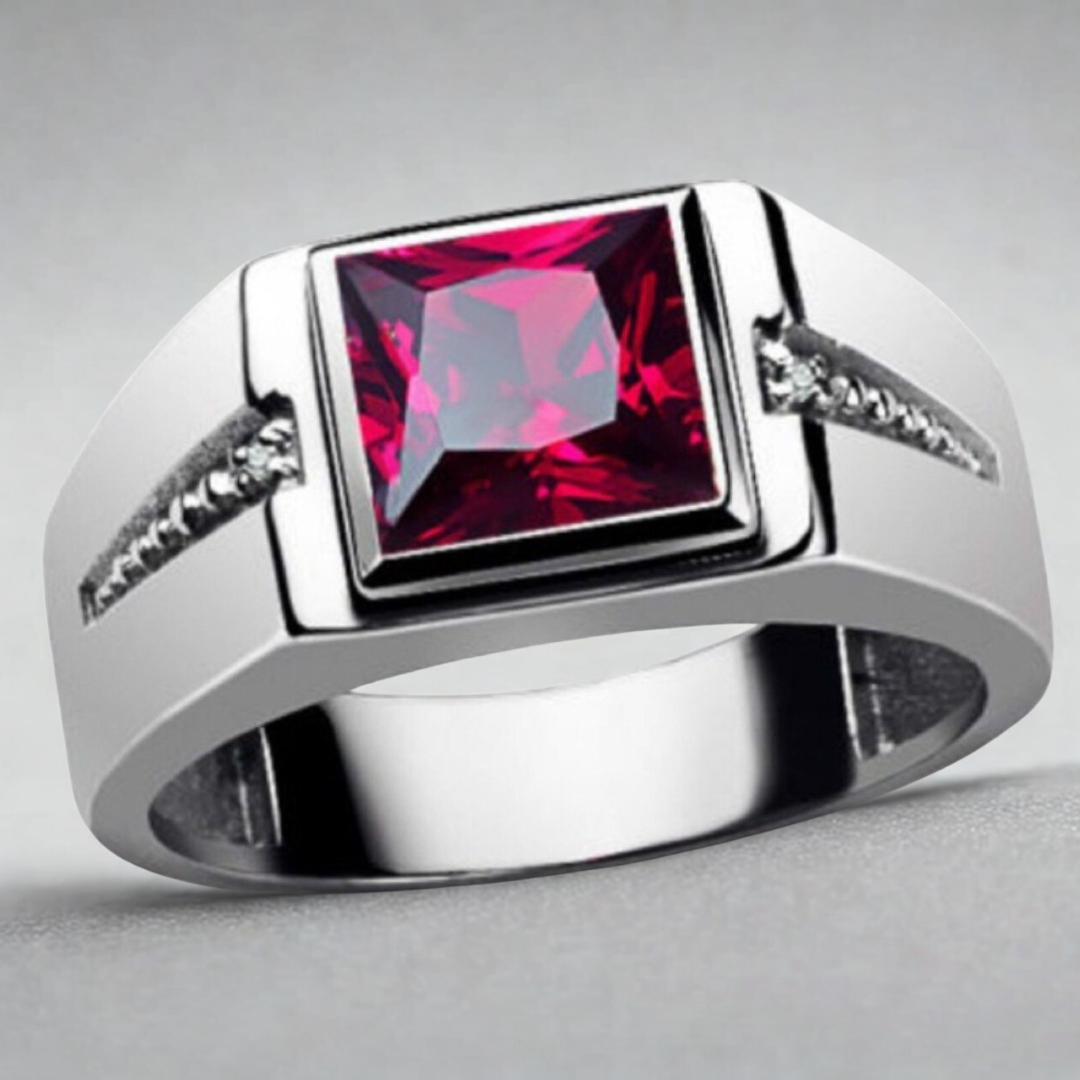 Bague Vintage en Cristal Carré