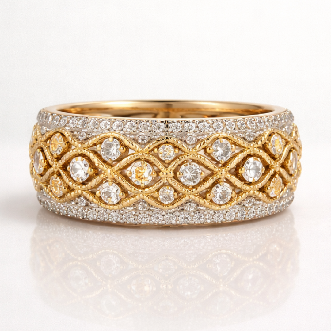 Bague Harmonie en Or Pavé