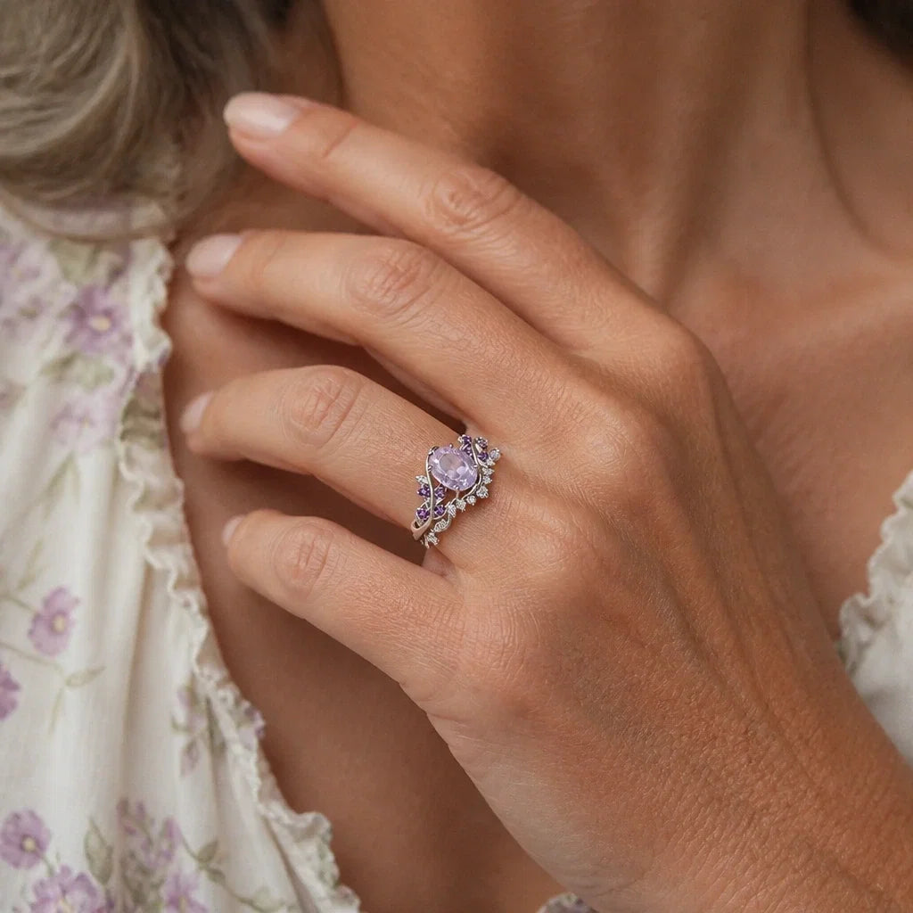 Bague en Argent à Taille Ovale