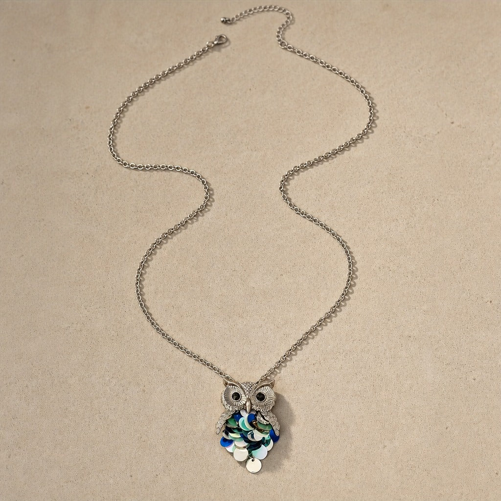 Collier Long avec Pendentif en Forme de Hibou