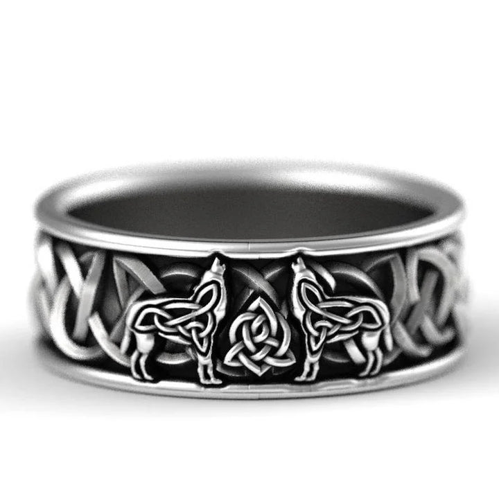 Bague Viking en forme de loup, pièce statement
