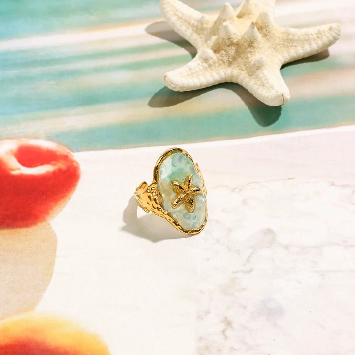 Bague Énonciation Coquillage Étoile de Mer
