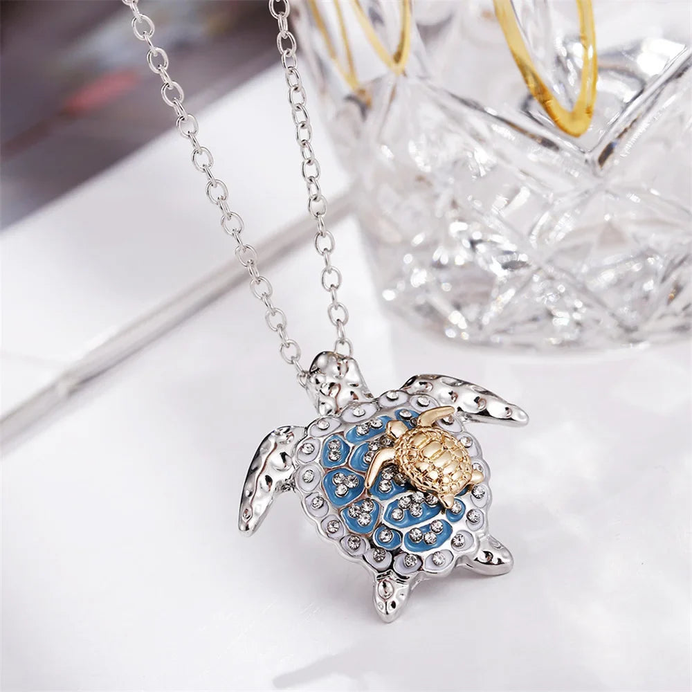 Pendentif Tortue de Mer en Argent Vintage