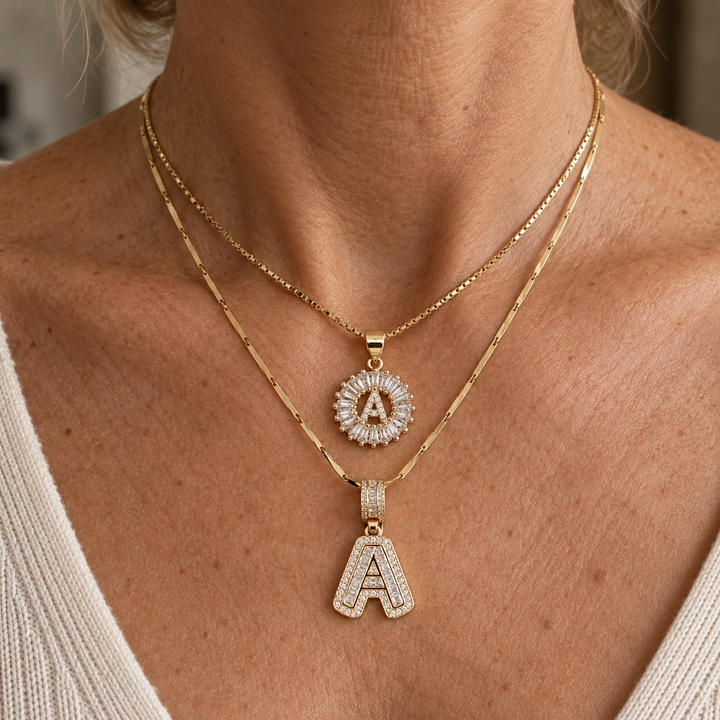 Paved Initial Necklace
