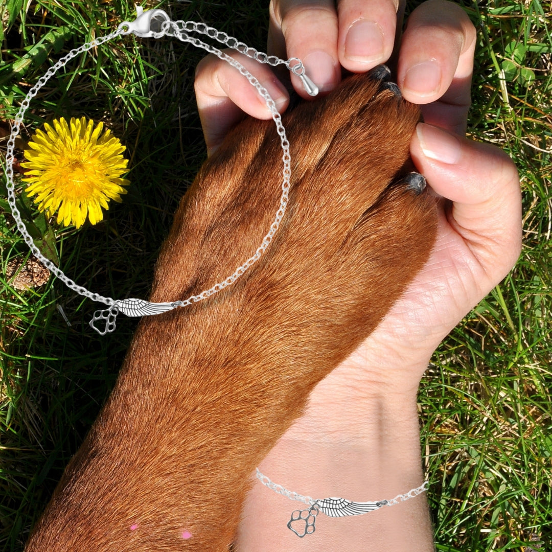 Bracelet commémoratif en argent avec aile d&