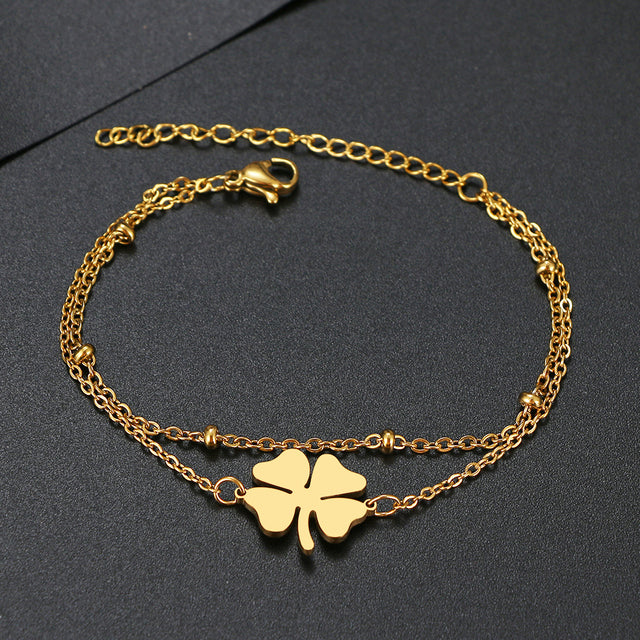 Bracelet en Or et Argent Trèfle