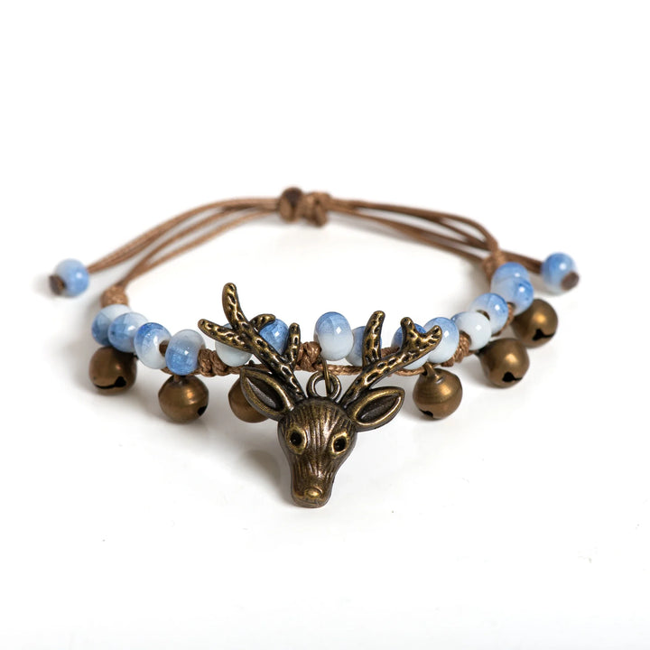 Bracelet en céramique fait main avec pendentif en forme de faon