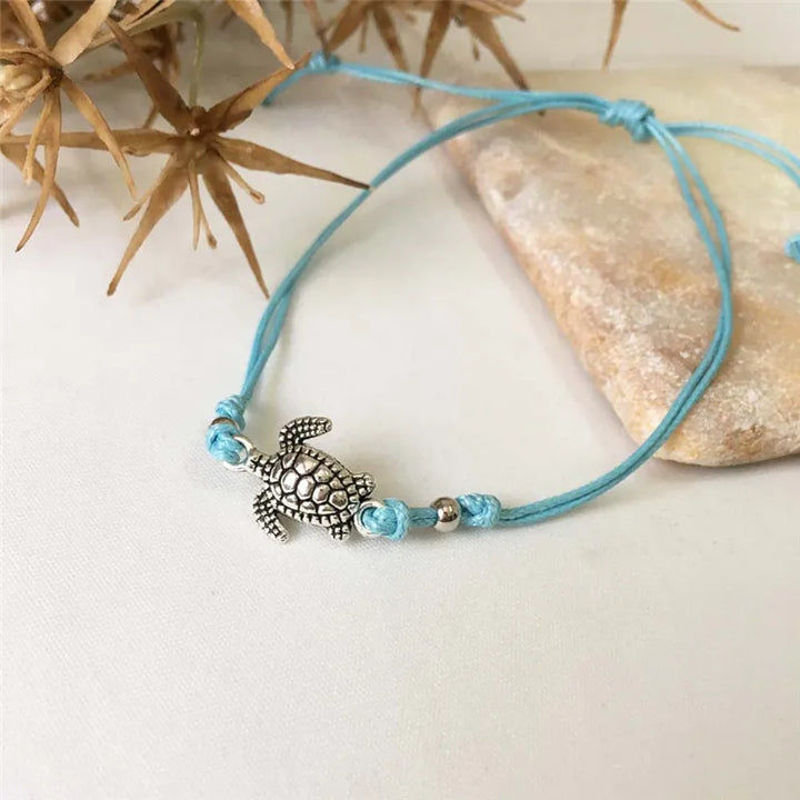 Bracelet de cheville en cuir de tortue marine