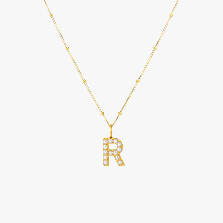 Collier Pendentif Initial en Perles