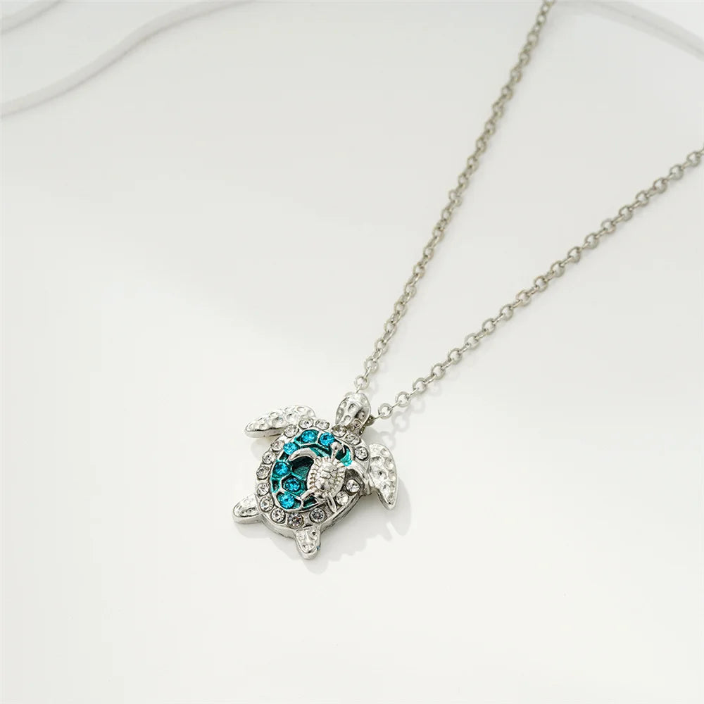 Pendentif Tortue de Mer en Argent Vintage