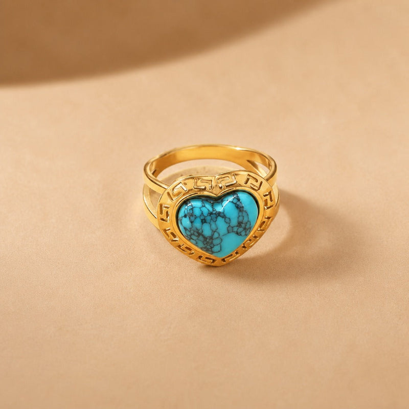Bagues Rétro Géométriques en Turquoise