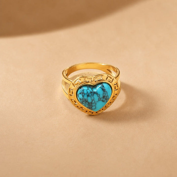 Bagues Rétro Géométriques en Turquoise