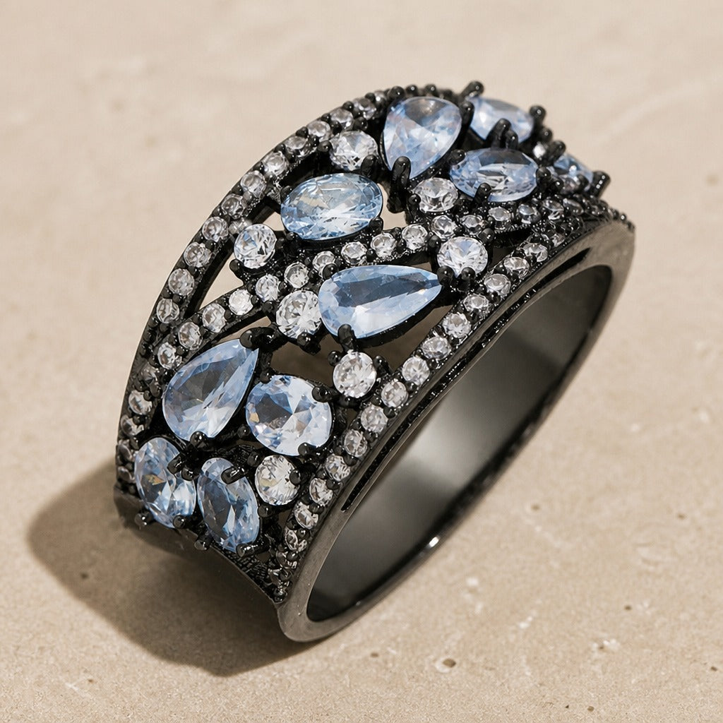Bague Marquise Rétro en Pavé Cluster