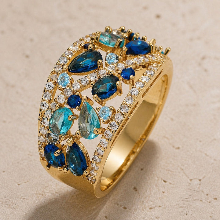 Bague Marquise Rétro en Pavé Cluster