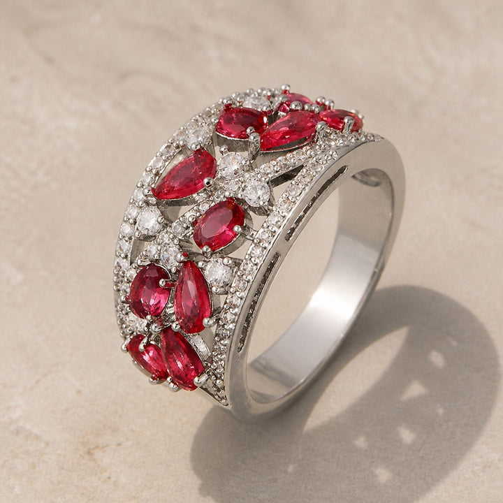 Bague Marquise Rétro en Pavé Cluster