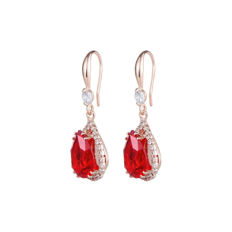 Ruby drop-shaped earrings | Rose gold