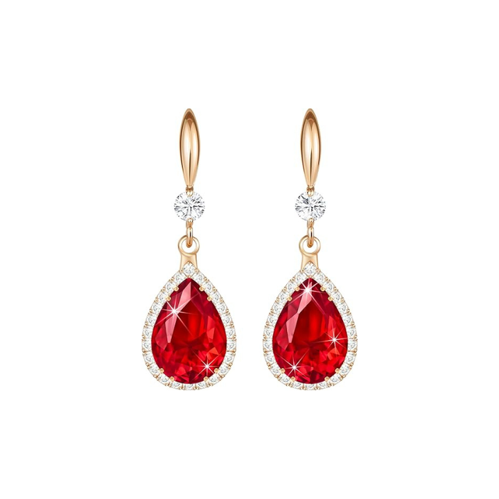 Ruby drop-shaped earrings | Rose gold