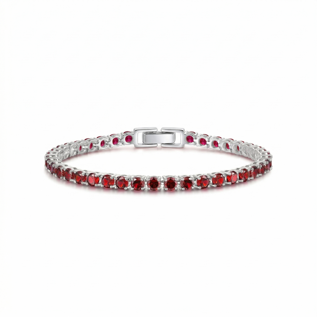 Bracelet de Tennis en Rubis | Or Blanc