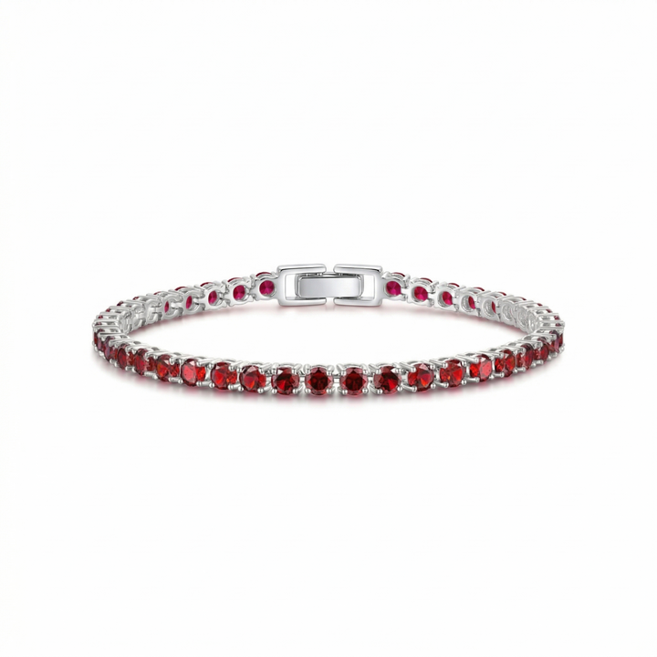 Bracelet de Tennis en Rubis | Or Blanc