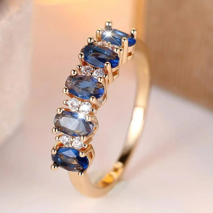 Bague en Acier Inoxydable avec Accent Ovale Alterné