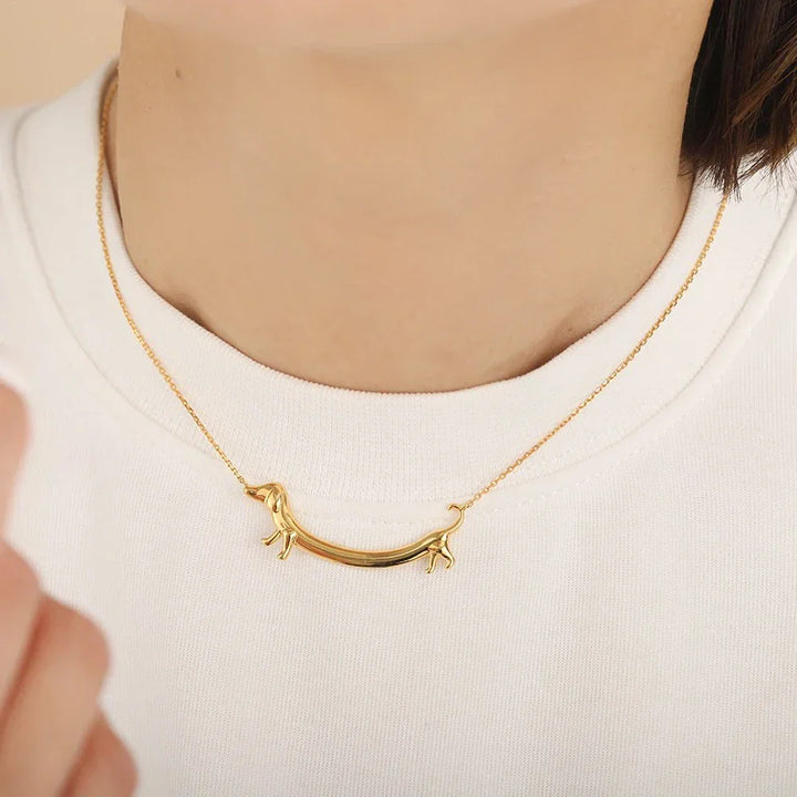 Collier en métal doré Teckel