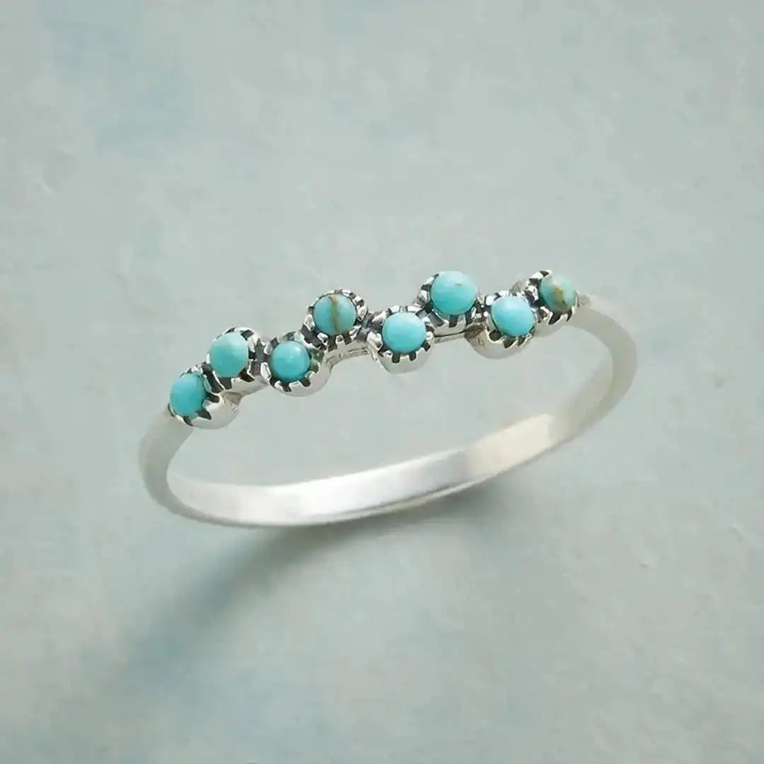 Bague intemporelle en perles turquoise