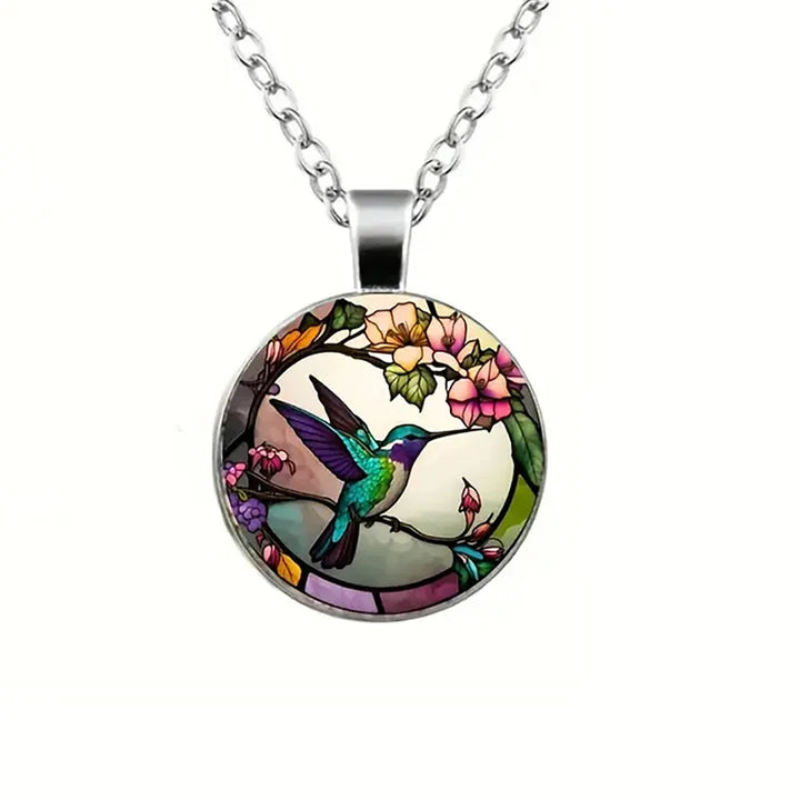 Collier Pendentif en Verre Dôme Colibri
