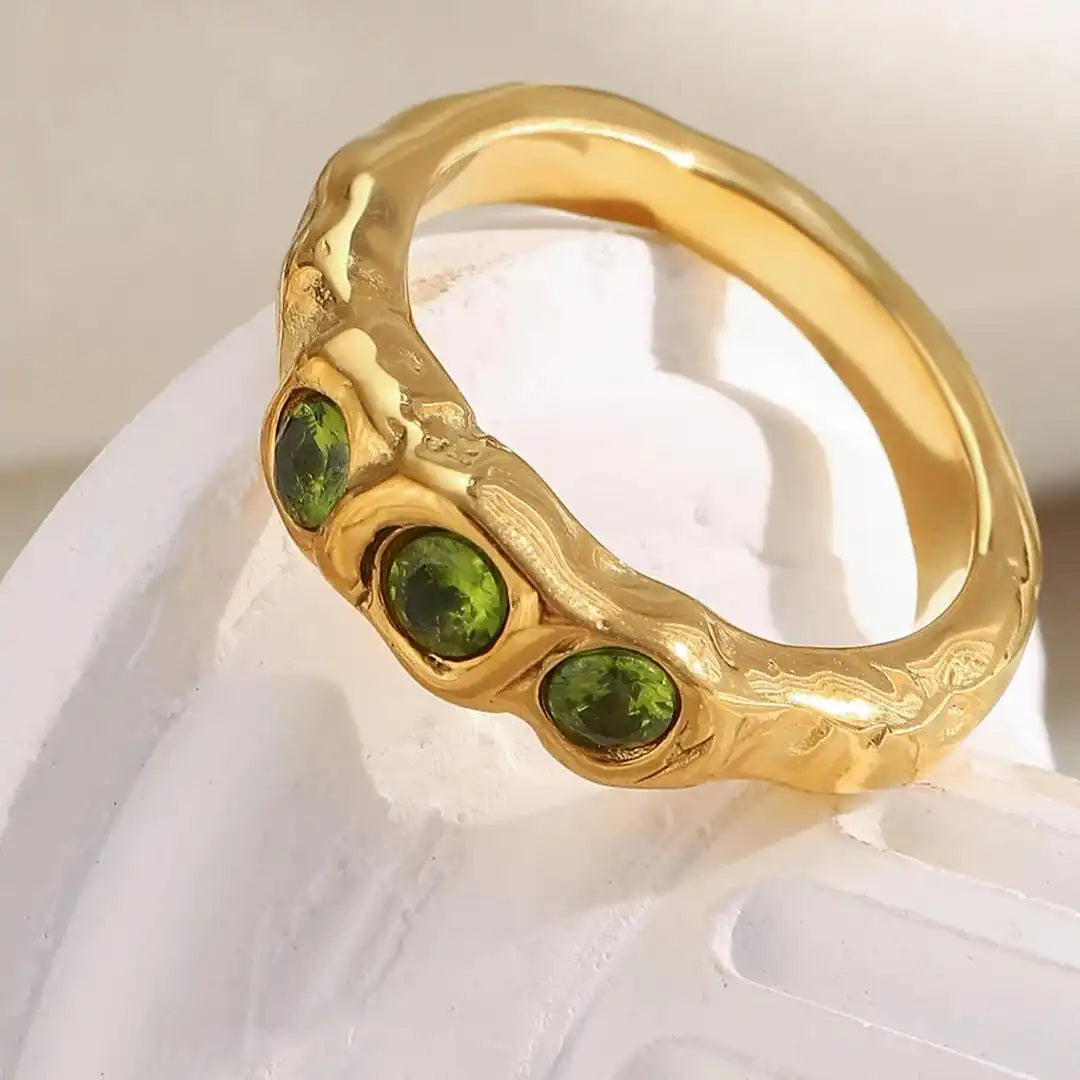 Bague Vintage en Pierre Précieuse Incrustée d&