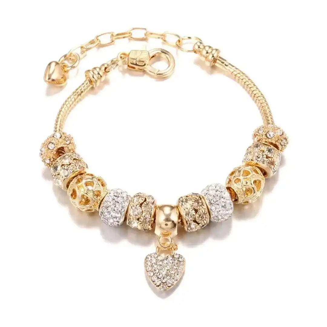 Bracelet Épais en Cœur Doré