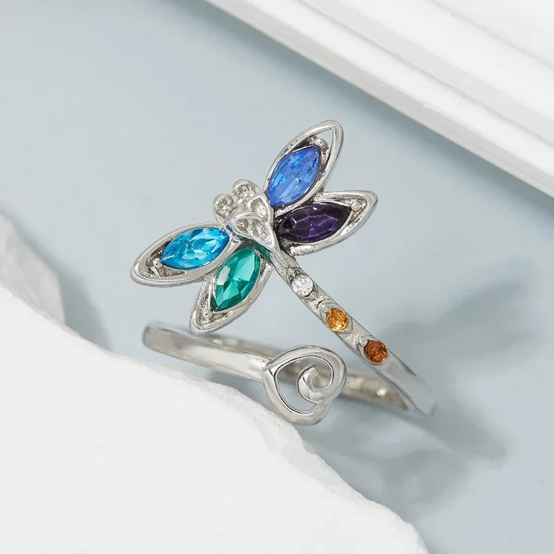 Bague Vintage Ajustable Libellule