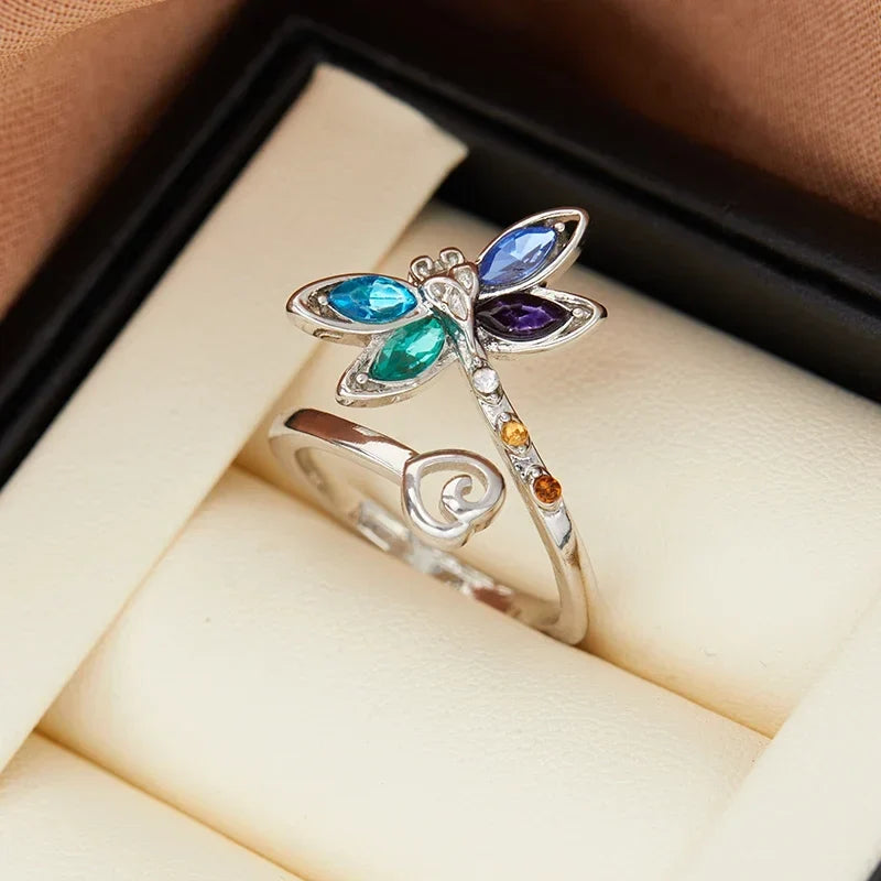 Bague Vintage Ajustable Libellule