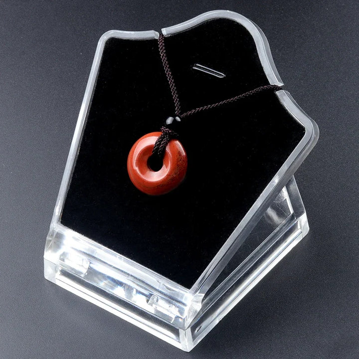 Collier en jade cordé avec disque boho