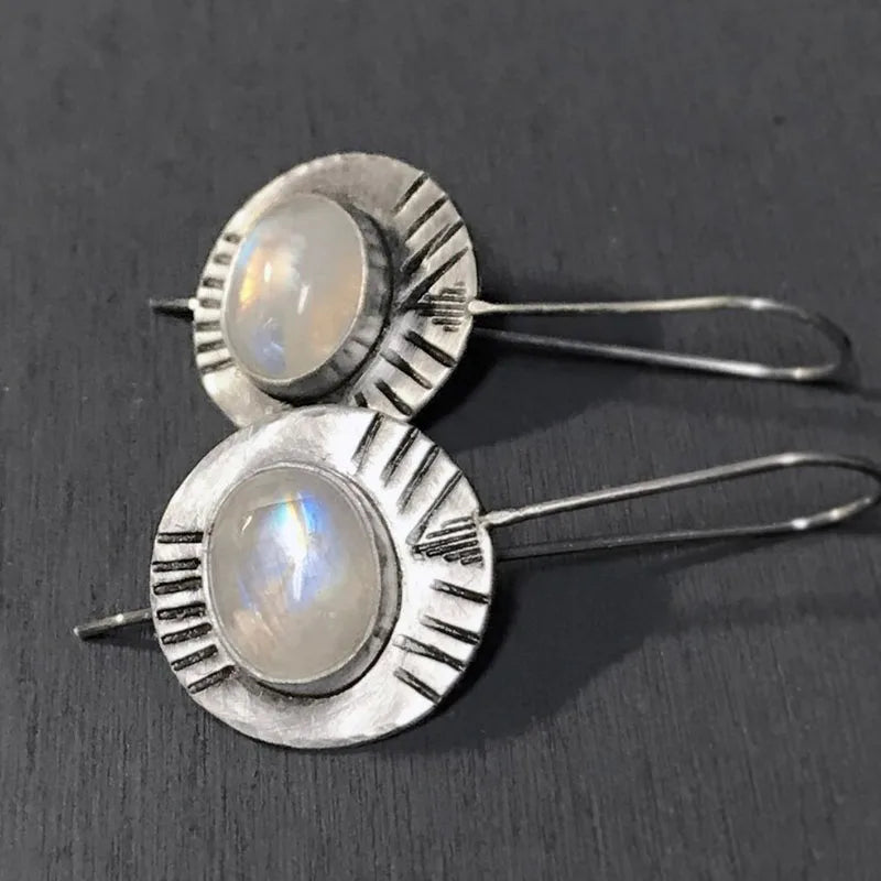 Gouttes de Lune en Argent Tribal Rétro