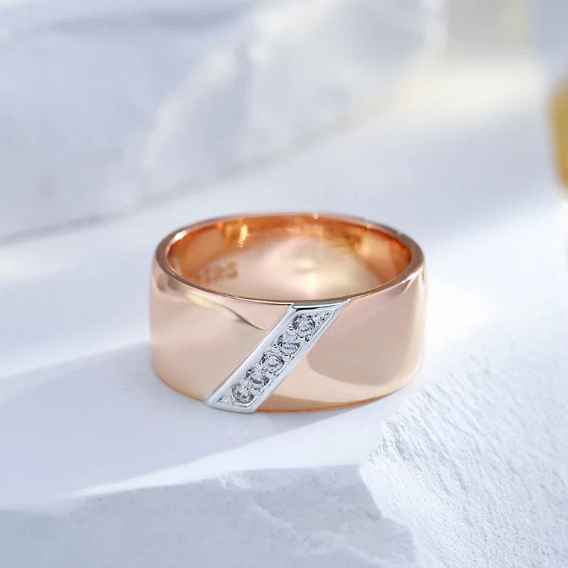 Bague Lisse Multi-Zircon Intemporelle