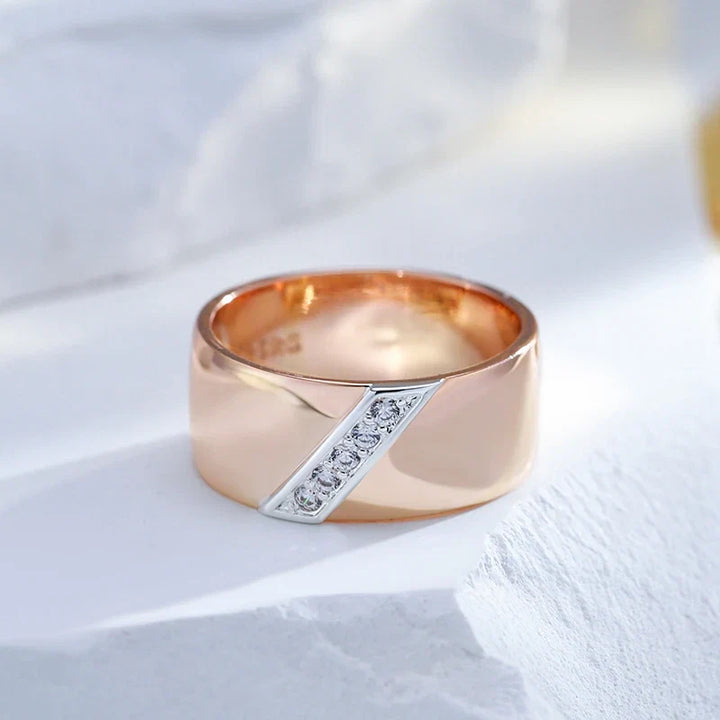 Bague Lisse Multi-Zircon Intemporelle