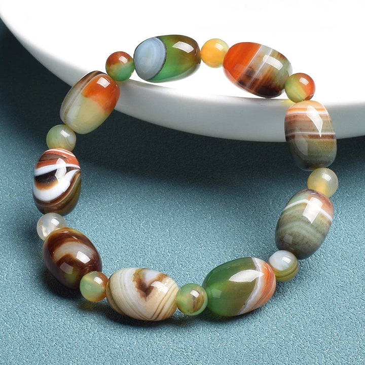 Bracelet en jade baril avec perles