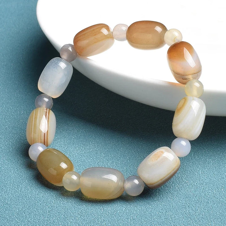 Bracelet en jade baril avec perles