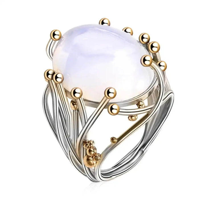 Bague Déclaration en Pierre de Lune Aura Galactique