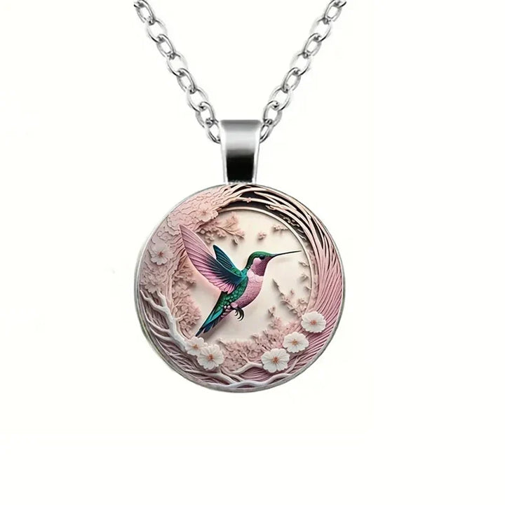 Collier Pendentif en Verre Dôme Colibri