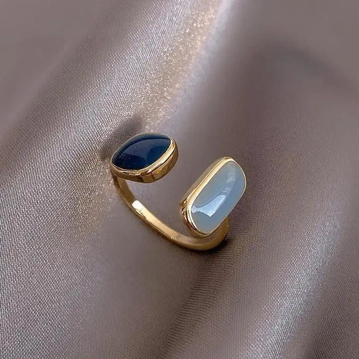 Bague Ajustable en Pierre Précieuse Bleue Bohémienne