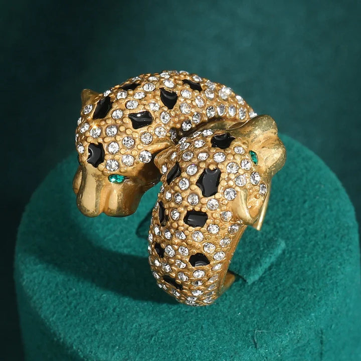 Bague Affirmation en Zirconium Léopard Artistique