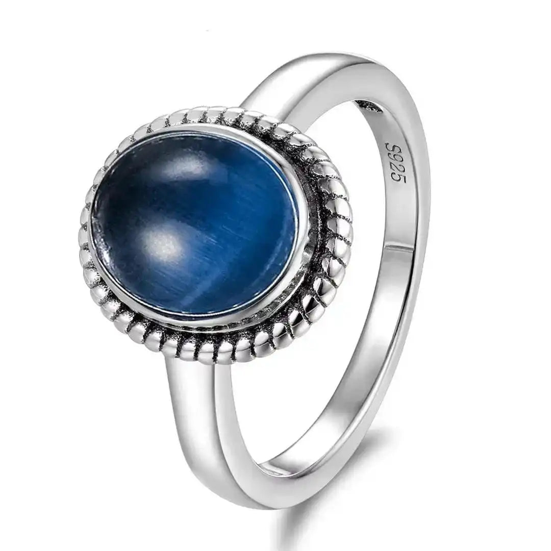 Bague Ovale Classique en Argent avec Corde