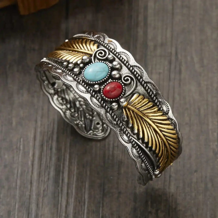 Bracelet en argent doré et turquoise Mesina